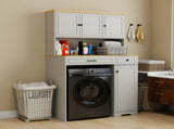 Over the Washer, Dryer and Robot Vacuum Storage Cabinet suitable for Compact Washing Machines, W1120P338184