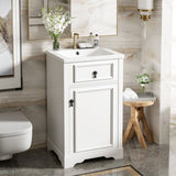 20-Inch Bathroom Vanity with Ceramic Sink, Soft Close Door, Adjustable Shelf, and Door-Mounted N729P192077K