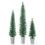 ZNTS 3 PCS Potted Artificial Christmas Tree Christmas Decoration 15413363