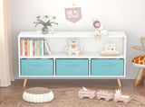 Kids bookcase with Collapsible Fabric Drawers, Children's Book Display, Toy Storage Cabinet 15986416