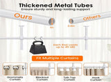 Drill-Free L-Shaped Room Divider Curtain Rod, Adjustable 28"-142"W x 4-10 ft H Heavy-Duty Partition 03193391