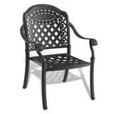 Cast Aluminum Patio Dining Chair 4PCS With Black Frame and Cushions In Random Colors W1710P166054