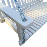 ZNTS Front Porch Swing with Armrests, Wood Bench Swing with Hanging Chains,for Outdoor Patio ,Garden W49591496