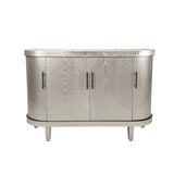 Modern Curved Sideboard 47.2-Inch Decorative Storage Cabinet Wooden Console Table Coffee Bar Cabinet W757P190336
