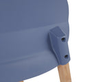 Summer - 4-Pack Grey Blue Chairs Red Oak Wood Legs & PP Seat, Indoor Dining & Living Room W3450P322868
