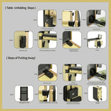 Portable Nail Art Table w/ LED Mirror, Bluetooth, Lockable Drawers, Telescopic Pole - Folding 98979959
