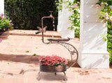 36 inch Bird Baths for Outdoors, Vintage Metal Garden Bird Bath with Solar Lamp and Flower Planter 98260566