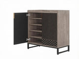 5 Tier Modern Shoe Cabinet with Doors Entryway Storage Organizer 90032144