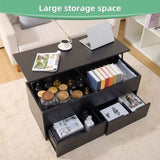Lift-Top Coffee Table with Storage Center Tables Hidden Compartment & 2 Drawers, Sofa Table For W2282P188572