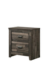 Contemporary 2-Drawer Nightstand End Table Brown Mixed Finish Two Storage Drawers Black Finished B011P155871