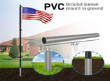 Flag Pole Kit for Outside House in Ground, 20FT Sectional Aluminum Extra Thick Flagpole, 5x3 US 81569699