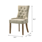 Beige and Salvaged Oak Tufted Back Parson Chairs B062P182743