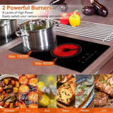 Dual Induction Burners Electric Cooktop 110V Total 1900W Electric Built-in Electric Ceramic 37677716