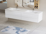 72" Floating Bathroom Vanity with Sink, Modern Wall-Mounted Bathroom Storage Vanity Cabinet with 2 W1573P152690
