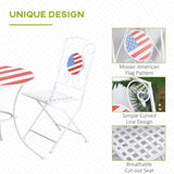 3 Piece Patio Bistro Set, Folding Outdoor Furniture with USA Mosaic Table and Chairs, 
Portable W2225142611