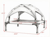 30" x 24" x 27" Portable Elevated Pet Cot with Canopy, Washable Mesh Dog Bed for Outdoor Use 23988630