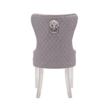 Simba Stainless Steel 2 Piece Chair Finish with Velvet Fabric in Dark Gray 808857571366