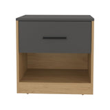 Alder 19.7" High One Drawer Nightstand Side Table end Table with Open Shelf for Bedroom, Home B200P286964