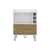Tori 42" Tall One-Door Bar Cabinet with Three Cubbies, Three Shelves, Top Prep surface with Rail for B070P286436