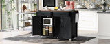 K&K 53.5''Farmhouse Kitchen Island with Power Outlet, Kitchen Storage Island with Drop Leaf, Spice N707P170348B