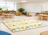 79" x 71" Reversible Baby Play Mat, Foldable & Thick Floor Mat with Forest Animals Design, 92176037