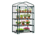 4 Tier Mini Greenhouse with PVC Cover, Roll-Up Zipper Door, Portable Indoor Outdoor Garden Plant 05682601
