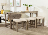4-Piece Bar Table Set with Power Outlet, Dining Bar Table and Chairs Set,Bar Table Set with 3 Padded W1998P193826