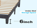 Dark Gray King Size Tufted Platform Bed Frame - Linen-Like Upholstery with Horizontal Stripe 06319378