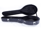 Hardshell A-Style Microgroove Pattern Leather Wood Mandolin Case Black 50934561