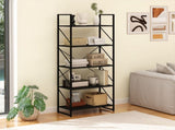 5 Tier Bookshelf, Classically Home Office Bookcase Shelf Storage Organizer, Book Rack,Black 33074834
