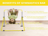 Yellow Multi-Functional Adjustable Height Children's Horizontal Gymnastic Bar With Bear Rings W1408P269742
