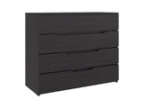 Aralia Drawer Dresser, Four Drawers, Superior Top, Black Wengue B097P474286