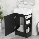 18.6" Bathroom Vanity with Sink, Bathroom Vanity Cabinet with Two-tier Shelf, Left or Right N725P212181B