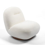 Larger Luxury Modern Swivel Accent Chair, Tight Back Ice Flower Velvet Sofa Chair, Minimalist Style W2664P256531