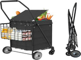Shopping Cart Grocery Cart on Wheels - Waterproof Bag Included, 10-min Assembly Utility Wagon, 34343734