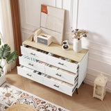 ZNTS 6 Drawer Dresser for Bedroom with Deep Drawers, Wood & Chest of Drawers, Modern White Long 77098686