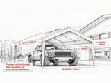 10 x 20 ft Carport Replacement Canopy Cover, Heavy-Duty Waterproof Garage Top Tarp with Ball Bungees 31092852