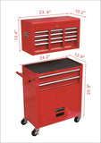 High Capacity Rolling Tool Chest with Wheels and Drawers, 8-Drawer Tool Storage Cabinet--RED W110243144