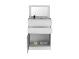 Dresser 43"H, Jewelry Box, Mirror, Single Door Cabinet, Two Drawers, White B097132972