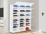 12-Tier Portable 72 Pair Shoe Rack Organizer 36 Grids Tower Shelf Storage Cabinet Stand Expandable 00409728