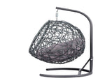 Cat Swing Bed with Stand & Cushion, Cat Egg Chair with Rattan Wicker Appearance, Indoor Hanging 05489427