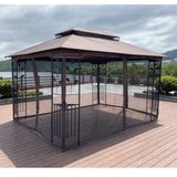 13x10 Outdoor Patio Gazebo Canopy Tent With Ventilated Double Roof And Mosquito net 16105337
