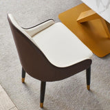 Dining Chair with PU Leather White and brown metal legs W509P167718