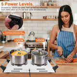 Hot Plate2000W Hot Plate,Portable Electric Stove Countertop Double Burners W/5 Level Temperature 03805550