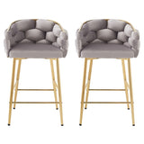 28'' Modern Counter Stools Set of 2,Gray Counter Stools with iron Frame,Soft back and N780P199861G
