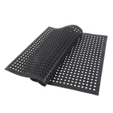 ZNTS Bar Kitchen Industrial Multi-functional Anti-fatigue Drainage Rubber Non-slip Hexagonal Mat 150*90cm 56392233