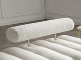 53.2"Width Modern End of Bed Sherpa Fabric Upholstered 2 Seater Sofa Couch Entryway Ottoman W111771020