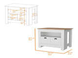 White 2-Door Kitchen Island B062P175037