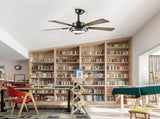 42" 5PCS Plywood Blades Ceiling Fan with LED Light 3000-6500K Dimmable,Quiet DC Motor Ceiling Fans 6 W3596P462052