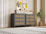 3 Drawer Cabinet,Natural rattan,American Furniture,Suitable for bedroom, living room, study W68858065